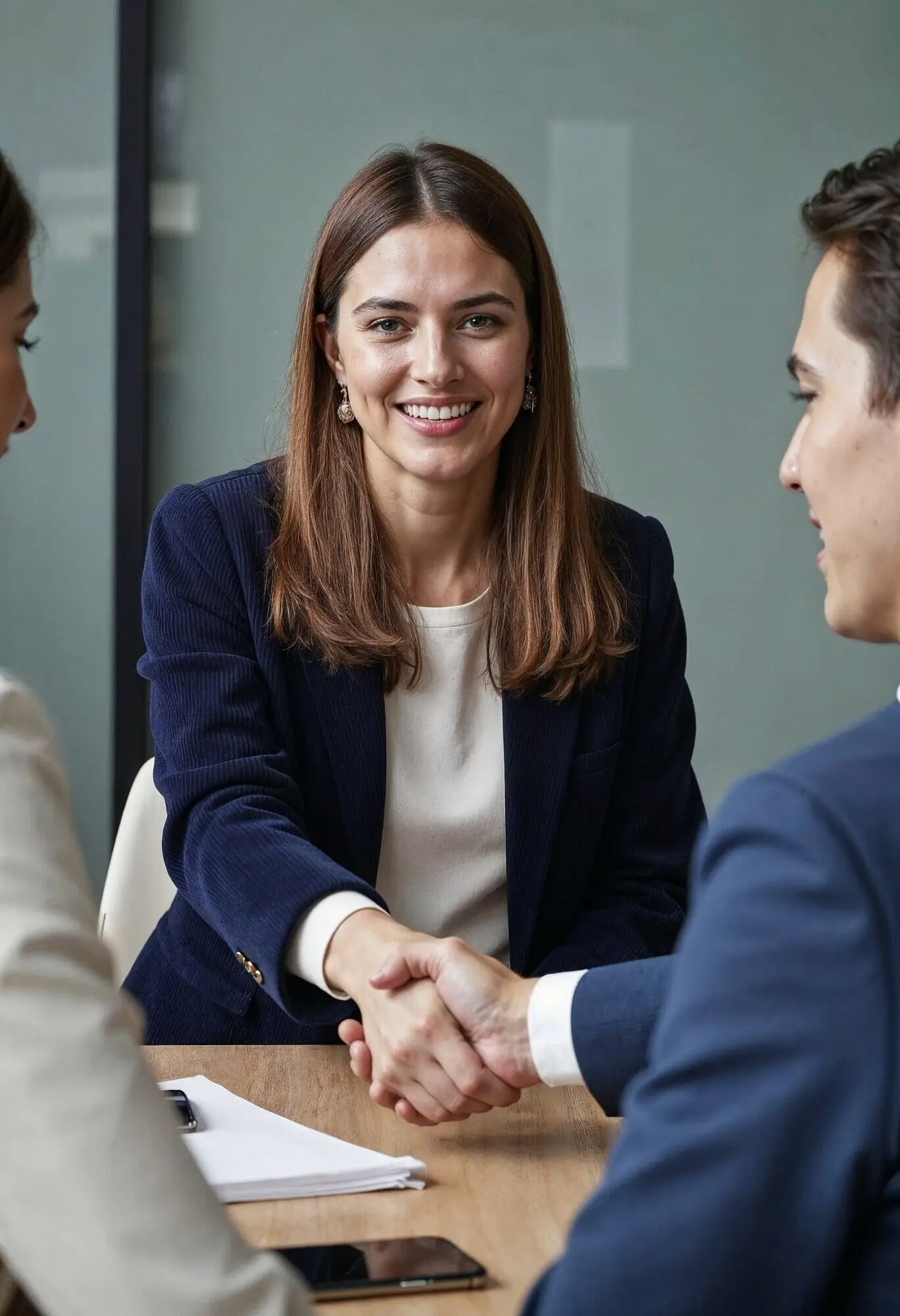 A portrait of a businessperson at work