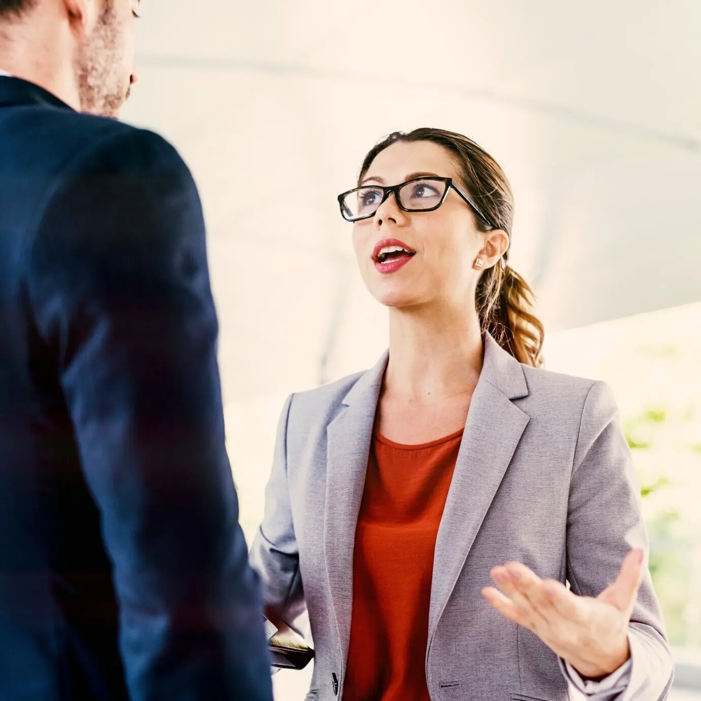 Concept of discussion, communication, and togetherness among business people.